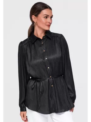 Damenhemd OMBRE OW-SH-E0071 SCHWARZ