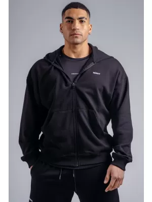 Sweatshirt mit Reißverschluss und gesticktem Logo NEBBIA PRIMAL 884 SCHWARZ