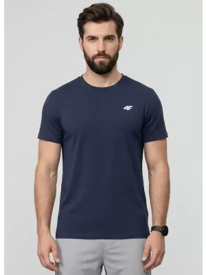 Herren-T-Shirt 4F WAW25TTSHM2373 DENIM
