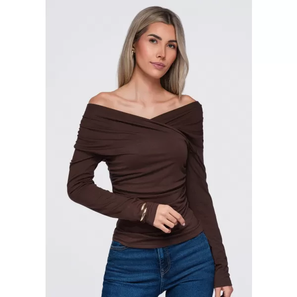  Damenbluse OMBRE OW-TS-E0088 BRAUN 