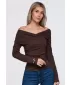 Damenbluse OMBRE OW-TS-E0088 BRAUN