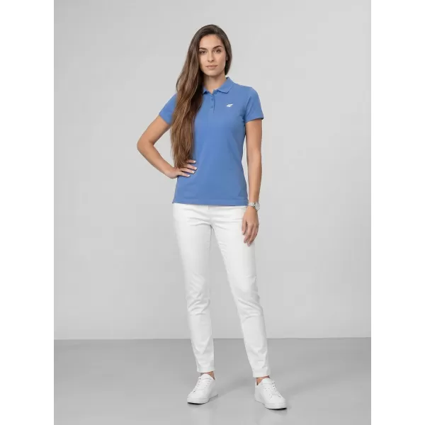  Damen-T-Shirt mit Kragen 4F WMM00TPTSF0768 DENIM 