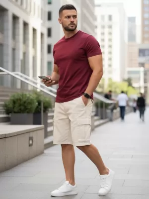Herren-T-Shirt DSTREET RX5677 ROTWEIN