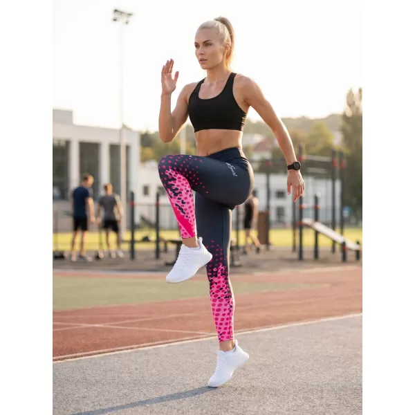  Premium-Leggings für Damen (neue Größen) ALTISPORT VOJ/ALW109LEG05 ROSA-SCHWARZ 