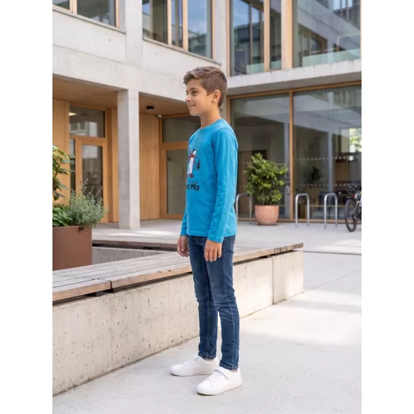  Kinder-T-Shirt ALPINE PRO ECCO 2 NEON-ATOMARBLAUE PA-VARIANTE 