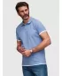 Herren-T-Shirt mit Kragen OMBRE OM-POSS-0170 BLAU