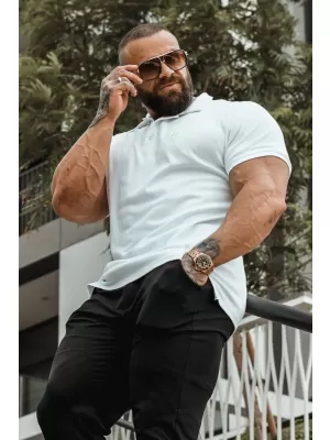 Herren-T-Shirts NEBBIA MIKE MUSCLE FIT POLO 157 WEIß