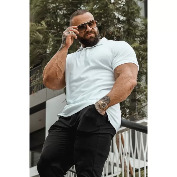  Herren-T-Shirts NEBBIA MIKE MUSCLE FIT POLO 157 WEIß 