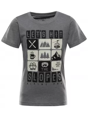 Meliertes T-Shirt für Kinder ALPINE PRO REJO 3 RAUCHPERLENVARIANTE PB