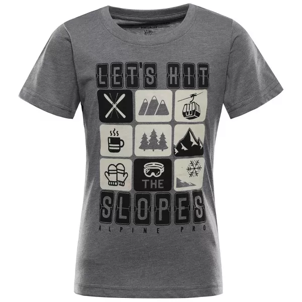  Meliertes T-Shirt für Kinder ALPINE PRO REJO 3 RAUCHPERLENVARIANTE PB 