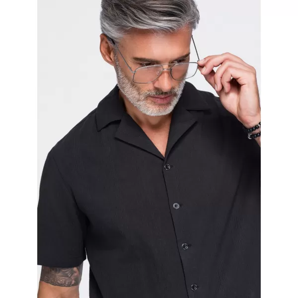  Herrenhemd OMBRE OM-SHSS-0221 SCHWARZ 