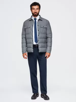 Gesteppte Hemdjacke für Herren OMBRE OM-JALP-0256 GRAUE MELANGE