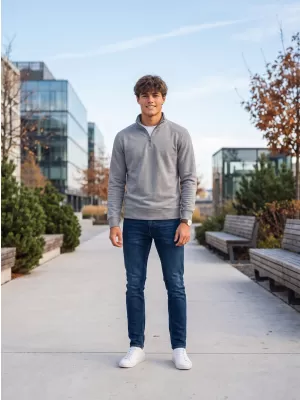 Herren-Sweatshirt MALFINI SUMMIT 429 DUNKELGRAUE HIGHLIGHTS