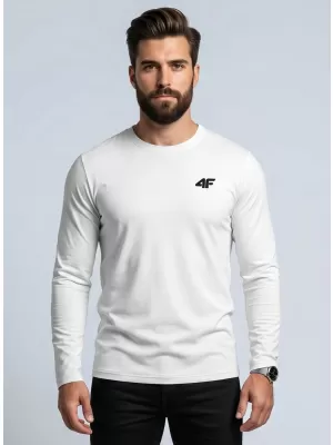 Herren-T-Shirt mit langen Ärmeln 4F WMM00TLONM611 WEIß