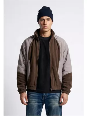 Herren-Trainingsjacke URBAN CLASSICS TB8602-23085 BRAUN/BLASSLILA