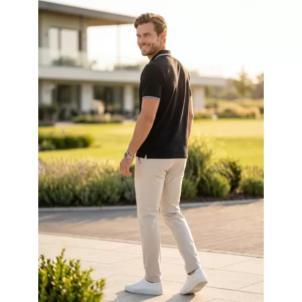  Herren-T-Shirt mit Kragen MALFINI FOCUS 232 SCHWARZ 