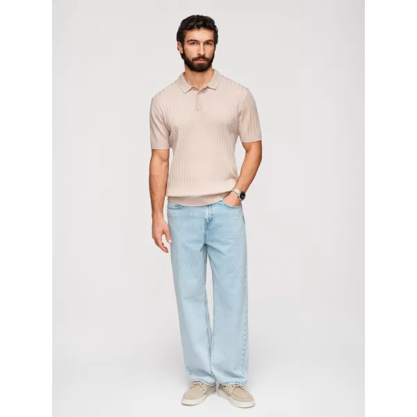  Herren-T-Shirt mit Kragen OMBRE OM-POSS-0169 BEIGE 