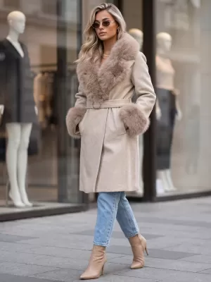 Damenmantel DSTREET TY6068 BEIGE