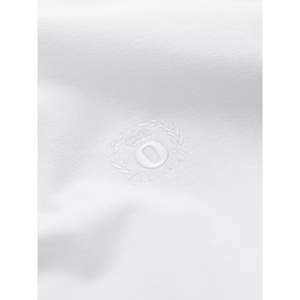  Herren-T-Shirt mit Kragen OMBRE OM-POBS-0171 WEIß/KASTANIENBRAUN/DUNKELBLAU 