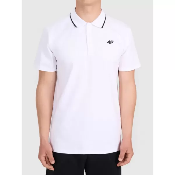  Herren-T-Shirt mit Kragen 4F WMM00TPTSM0773 WEIß 