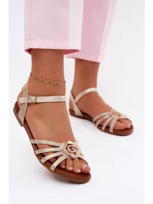 Damensandalen S.BARSKI KV61-6056 HELLES GOLD