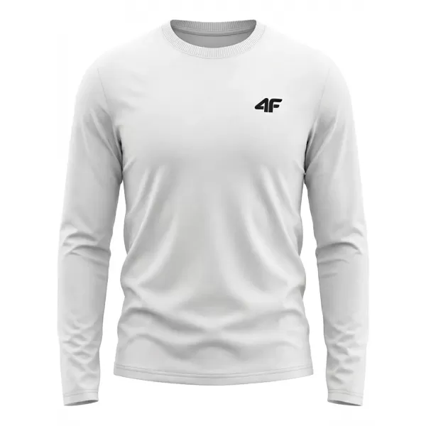 Herren-T-Shirt mit langen Ärmeln 4F WMM00TLONM611 WEIß 