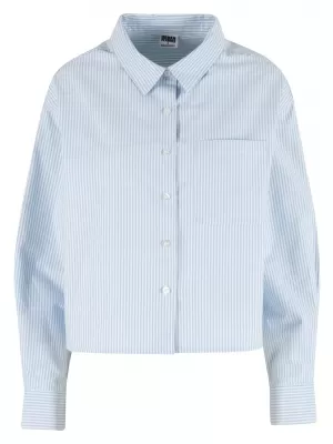 Damenhemd URBAN CLASSICS TB8171 HELLER HORIZONT BLAU/WEIß