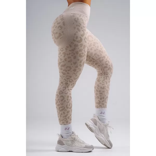 Kompressions-Push-up-Leggings mit Leopardenmuster NEBBIA PRIMAL 849 CREMEFARBENER LEOPARD 