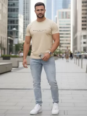 Herren-T-Shirt DSTREET NX5123R-BT BEIGE