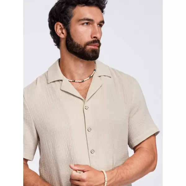 Herrenhemd OMBRE OM-SHSS-0223 BEIGE 