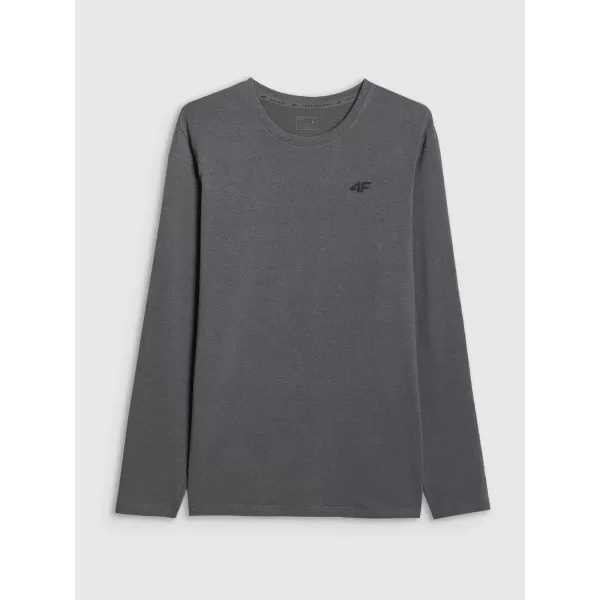  Herren-T-Shirt mit langen Ärmeln 4F WMM00TLONM611 DUNKELGRAU MELIERT 