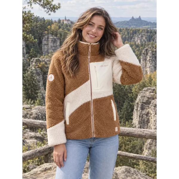  Fleece-Sweatshirt für Damen ALTISPORT IVONA BEIGE 