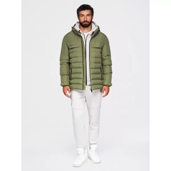  Winter-Steppjacke für Herren OMBRE OM-JAHP-0305 OLIVE 