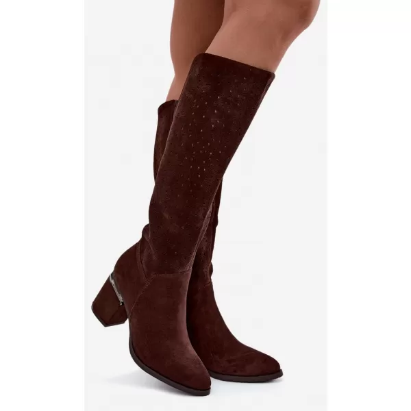  Damenstiefel S.BARSKI HY62-8122 SCHOKOLADE 