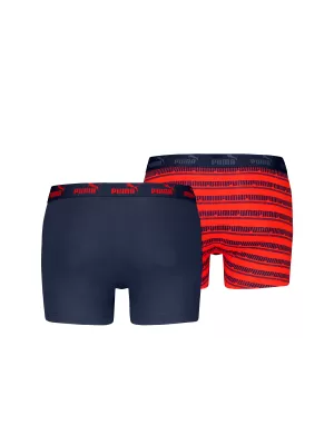 Herren-Boxershorts PUMA ELEMENTS MEN STRIPED BOXERS 2P 93884205 ROT/MARINE