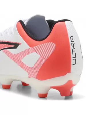 Fußballschuhe PUMA ULTRA 5 PLAY FG/AG 108169-01 WEIß/SCHWARZ/LEUCHTEND ROT