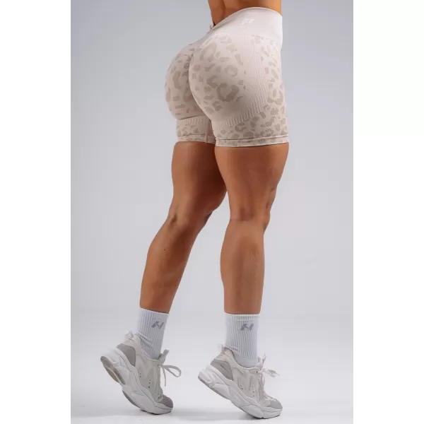  Kompressions-Push-up-Shorts mit Leopardenmuster NEBBIA PRIMAL 856 CREMEFARBENER LEOPARD 