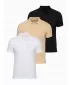 Herren-T-Shirt mit Kragen OMBRE OM-POBS-0171 SCHWARZ/WEIß/BEIGE