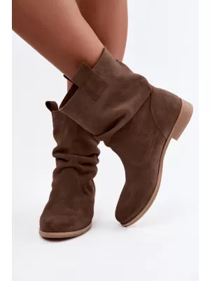 Damen-Stiefeletten ZAZOO 4210 BRAUNES WILDLEDER