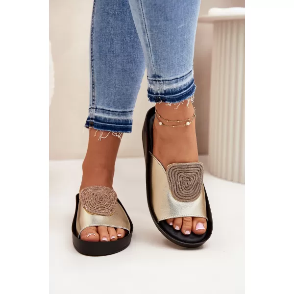  Damenhausschuhe S.BARSKI KV51-028 GOLD 