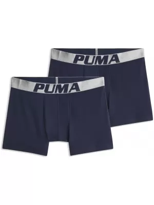 Herren-Boxershorts PUMA MEN SHINE ELASTIC BOXERS 2P 94780601 BLAU/SILBER
