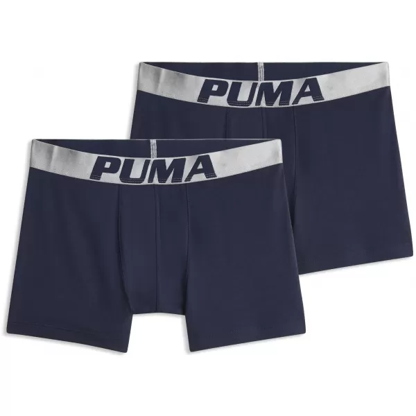  Herren-Boxershorts PUMA MEN SHINE ELASTIC BOXERS 2P 94780601 BLAU/SILBER 