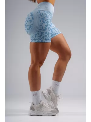 Kompressions-Push-up-Shorts mit Leopardenmuster NEBBIA PRIMAL 856 BLAUER LEOPARD