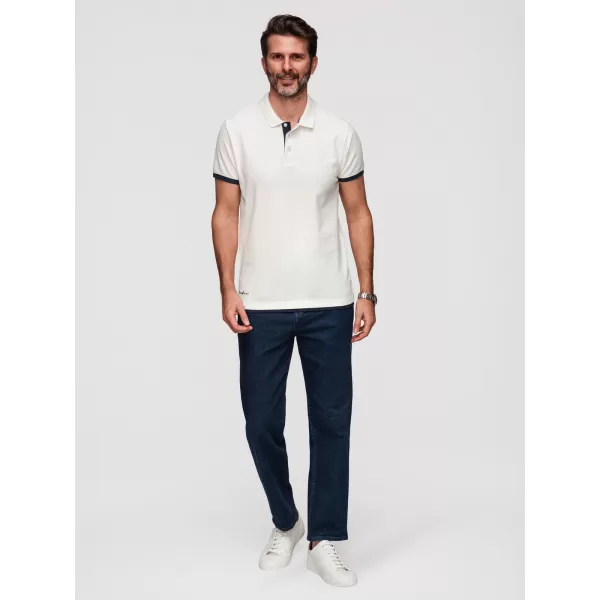  Herren-T-Shirt mit Kragen OMBRE OM-POSS-0170 WEIß 