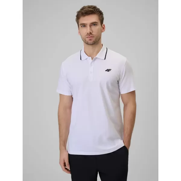  Herren-T-Shirt mit Kragen 4F WMM00TPTSM0773 WEIß 