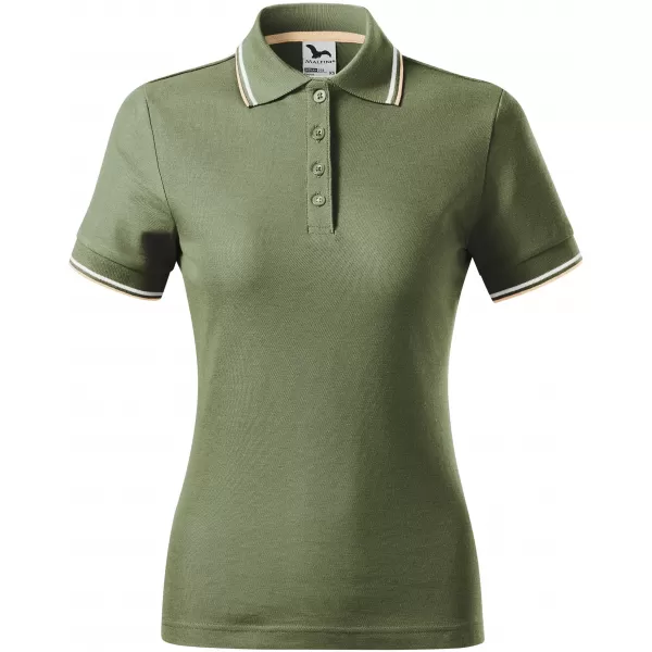 Damen-T-Shirt mit Kragen MALFINI FOCUS 233 KHAKI 