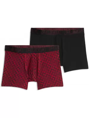 Herren-Boxershorts PUMA MEN GRAPHICAL PRINT BOXERS 2P 94780402 ROTE KOMBINATION