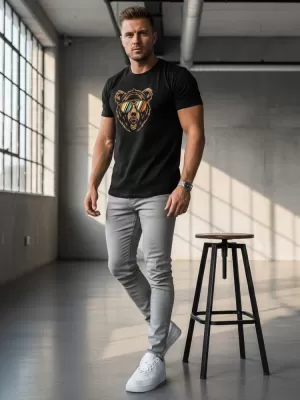 Herren-T-Shirt DSTREET NX041R SCHWARZ