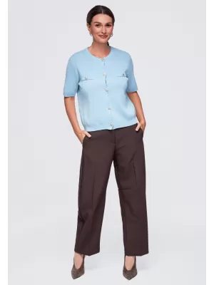 Damenbluse OMBRE OW-TS-E0084 BLAU