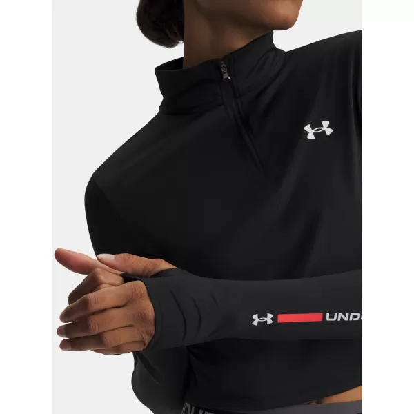  Damen-T-Shirt UNDER ARMOUR TECH BRANDED 1/2 ZIP 6009988-001 SCHWARZ 